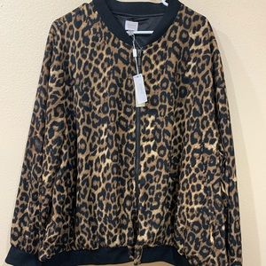 Cupido Plus Leopard Bomber Jacket